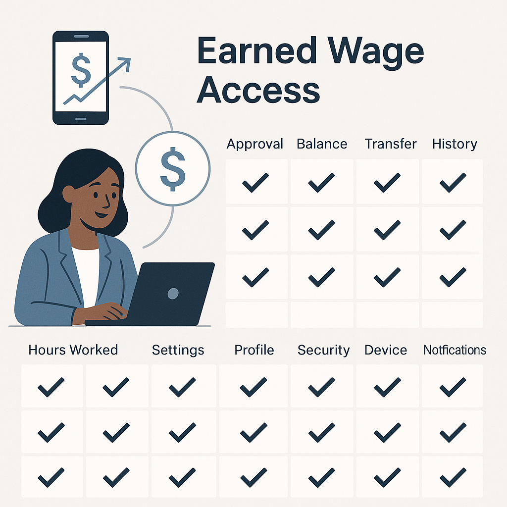 プロファイル、勤怠から銀行、給与までのEWAテストグループ