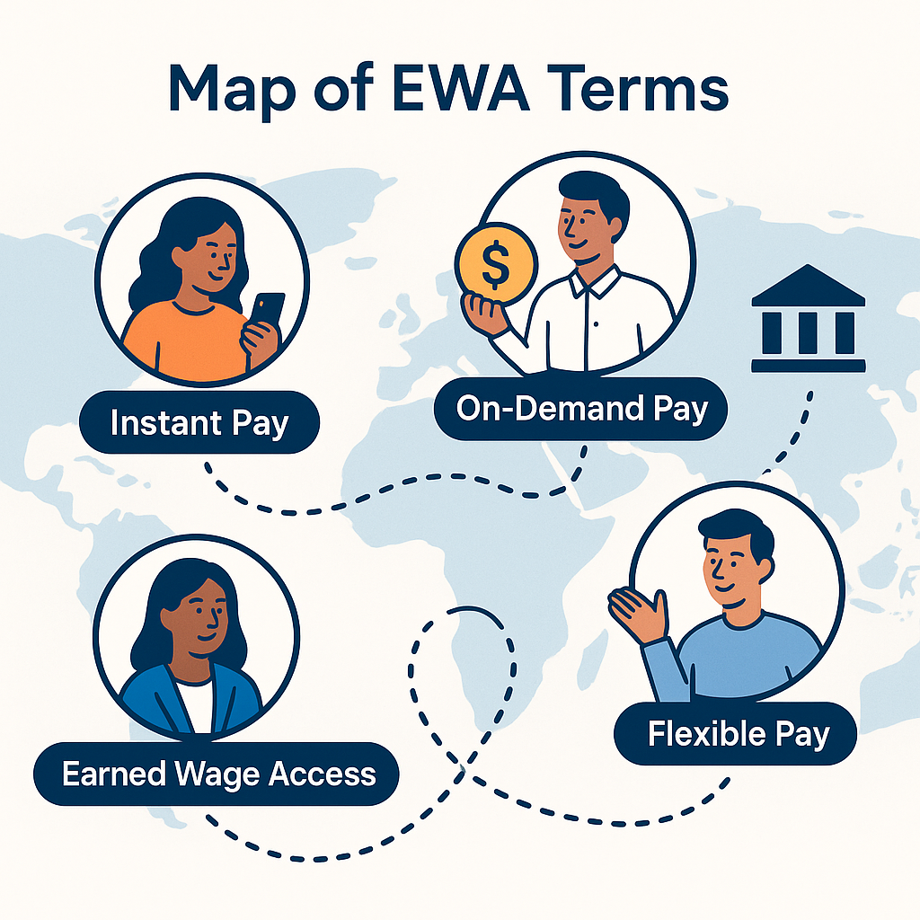 Five groups of EWA terms from timekeeping to payroll
