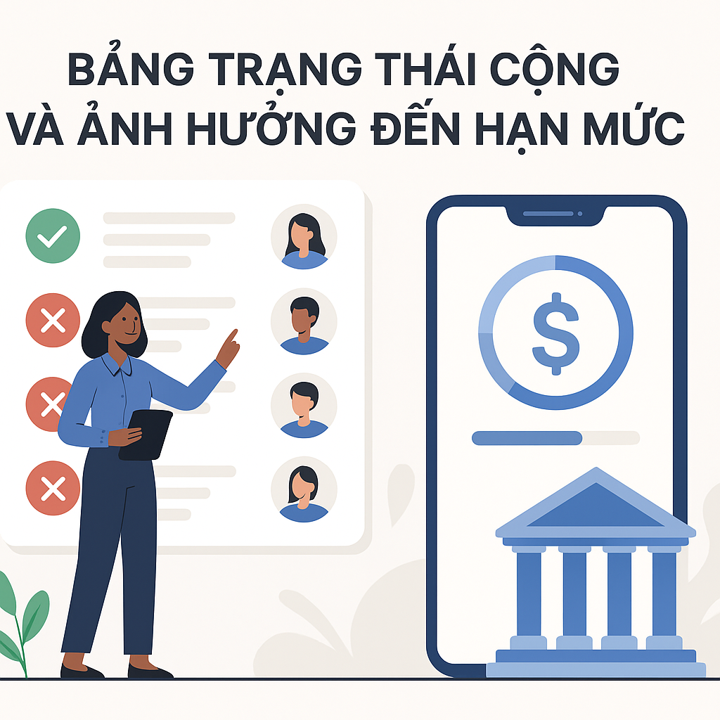 Công chờ duyệt công đã duyệt và số tiền có thể nhận
